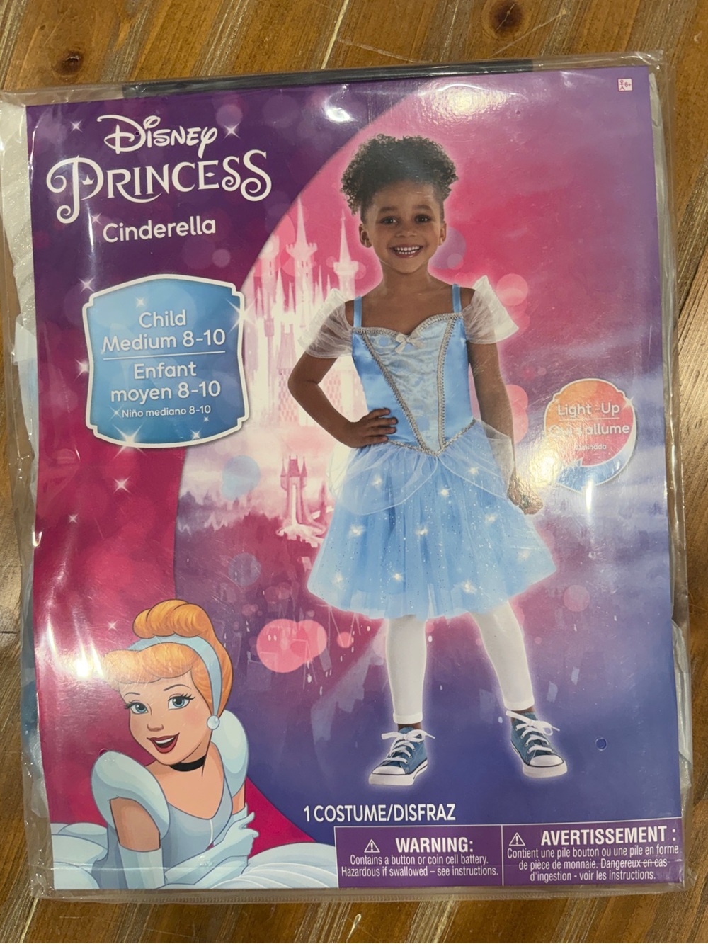 Disney Cinderella Light Up Princess Dress Costume Size Medium 8-10
